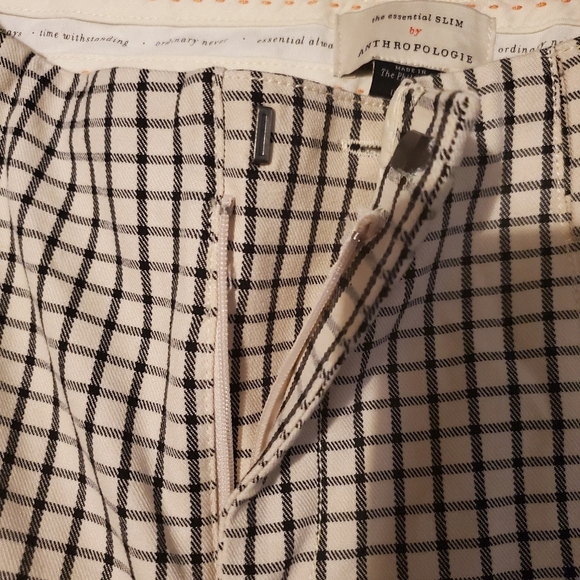 Anthropologie Essential Slim Pants in Plaid, Checked Windowpane Print Size 4 - Picture 9 of 11